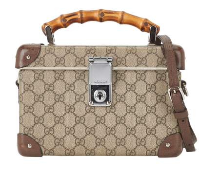 Globe Trotter Vanity Crossbody, &pound;950, Handbags, Beige/Brown, Canvas, Front view